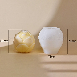 Moules en silicone de bougie de bricolage de pilier en relief, pour la fabrication de bougies, silicone de qualité alimentaire, fleur, blanc, 7.3x7.3 cm
