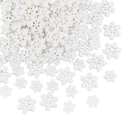 OLYCRAFT 100Pcs 2 Size Snowflake Resin Cabochons White Snowflake with Glitter Resin Small Snowflake Ornaments Snow Shaped Craft Decoration for Scrapbooking Winter Party DIY Crafts Christmas