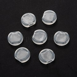 Ohrpolster aus Kunststoff, Clip Ohrring Kissen, für Ohrclips, Transparent, 8.5x9x3 mm, Bohrung: 3x1.5 mm