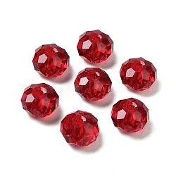 Glass Imitation Austrian Crystal Beads, Faceted, Rondelle, Dark Red, 8x5~5.5mm, Hole: 1.2~1.5mm