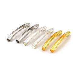 Бисера латунной трубки, полые изогнутые трубки, разноцветные, 35x4 мм, отверстие : 3.5 мм