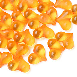 Transparente Acryl Perlen, Herz, orange, 17.5x22x10 mm, Bohrung: 1.4 mm, ca. 260 Stk. / 500 g