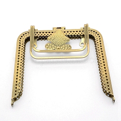 Eisen Geldbörsen Griffe, mit Kussverschlussschlössern, für taschenzubehör, Antik Bronze, 13.5x13.6x2.3 cm