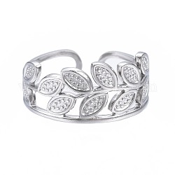 304 anillo de puño abierto con envoltura de hoja de acero inoxidable, anillo hueco grueso para mujer, color acero inoxidable, nosotros tamaño 6 3/4 (17.1 mm)