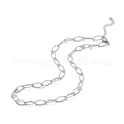 304 collar de cadena de eslabones de rombo de acero inoxidable para hombres y mujeres, color acero inoxidable, 18.31 pulgada (46.5 cm)