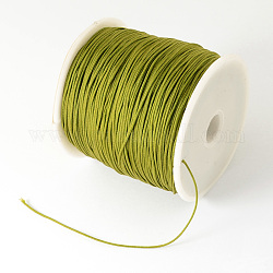編み込みナイロン糸  ビーズジュエリー作りのための中国結びコードビーズコード  オリーブ  0.5mm  約150ヤード/ロール