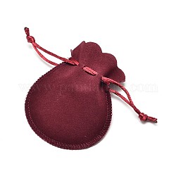 Бархатные сумки мешочки для шнуровки, для вечеринки свадьба день рождения конфеты мешочки, Индийская красная, 13.5x10.5 см