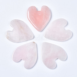 Coeur de quartz rose naturel pierre de gua sha, outil de massage de grattage gua sha, pour un massage de méditation relaxant au spa, 73~75x65~66x5.5~8.5mm