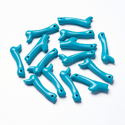 Pendentifs acryliques opaques, branche de corail, bleu profond du ciel, 45~48x10~17x6~10mm, Trou: 2mm