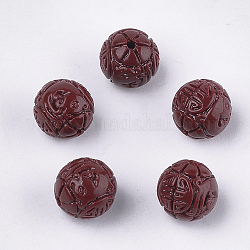Synthetic Coral Beads, Dyed, Round, Brown, 11mm, Hole: 1.4mm
