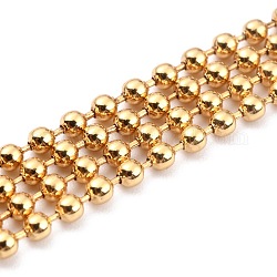Cadenas de bolas de latón hechas a mano, soldada, con carrete, oro, 3mm, 32.8 pie (10 m) / rollo