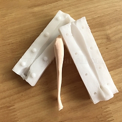 Moule de corps de poupée artisanale en silicone bricolage, pour fondant, fabrication de pâte polymère, une résine époxy, fabrication de poupée, jambe, blanc, 98x32x22mm