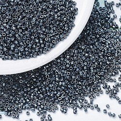MIYUKI Delica Beads, Cylinder, Japanese Seed Beads, 11/0, (DB0453) Galvanized Gunmetal, 1.3x1.6mm, Hole: 0.8mm, about 2000pcs/10g