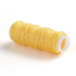 Corda poliestere cerato, per fare gioielli, giallo, 0.8mm, circa 30m/rotolo