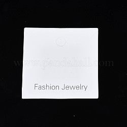 厚紙のアクセサリーディスプレイカード  ネックレス用  ジュエリーハングタグ  ワードファッションジュエリーと正方形  ホワイト  8x8x0.04cm
