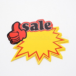 爆発的な形と単語の販売空白の兆候販売価格ラベルタグ  小売店のコマースはディスプレイを好む  親指を立てる  25x19x0.03cm  10個/袋