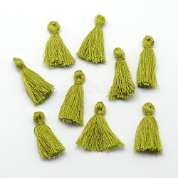 Décorations de pendentif de gland en fil de coton, vert jaune, 25~31x5mm, environ 39~47 pcs / sachet 