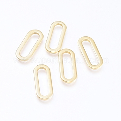304 anelli di collegamento in acciaio inox, ovale, oro, 16x6.5x1mm, Foro: 13x3 mm