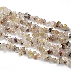 Natural Mixed Quartz Beads Strands, Chips, 3~5x3~5mm, Hole: 1mm, about 31.5inch