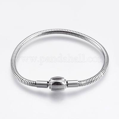 Stainless Steel Colour Stainless Steel Chain PandaHall Style 180x3 mm 304 Europeens for Jewellery Making Bracelets 190mm platine 2 