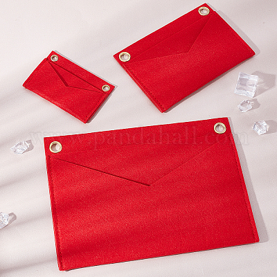 WADORN 2 Sizes Purse Felt Organizer Insert, Women Pochette Conversion Kit  Rectangle Wallet Insert Liner with Eyelets Multi-Pocket Envelope Bag Inside