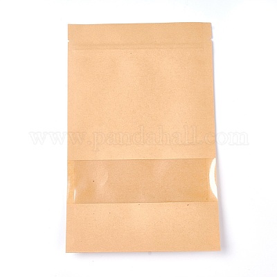 Wholesale Kraft Paper Zip Lock bag Pandahall