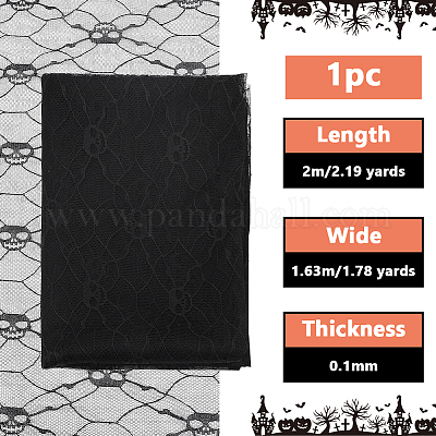 Polyester-Spitzenstoff mit Halloween-Motiv&nbsp;DIY-WH0699-75B-1-1