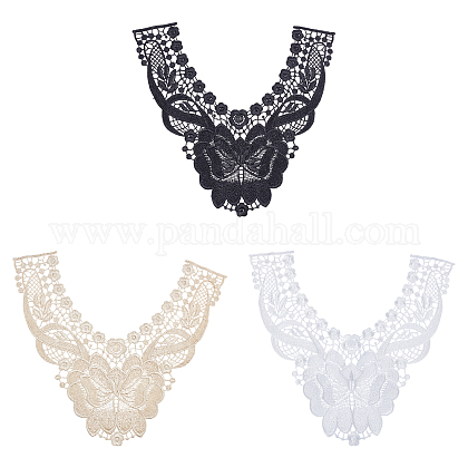 Gorgecraft Embroidered Floral Lace Collar DIY-GF0002-57-1