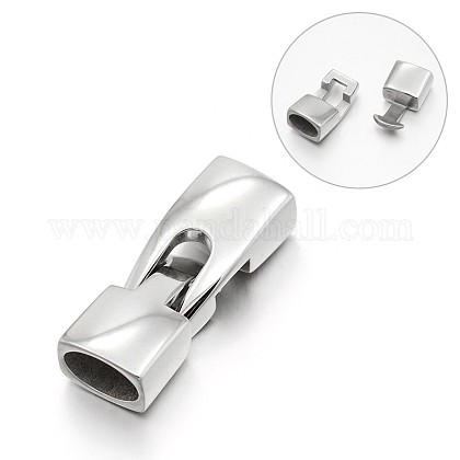 Smooth 304 Stainless Steel Snap Lock Clasps STAS-E089-80P-1