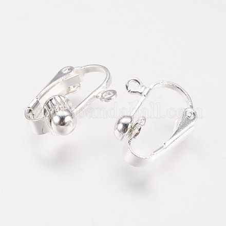 Brass Clip-on Earring Findings KK-E491-S-1