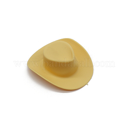 プラスチック ミニ ウエスタン カウボーイ カウガール ハット  ミニかわいい人形帽子パーティードレス帽子人形装飾用  ゴールデンロッド  54x46x16mm WG37017-09-1
