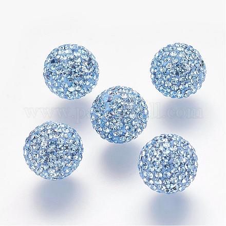 Demi-percé cristal tchèque strass pavé de perles de boule disco RB-A059-H12mm-PP9-211-1