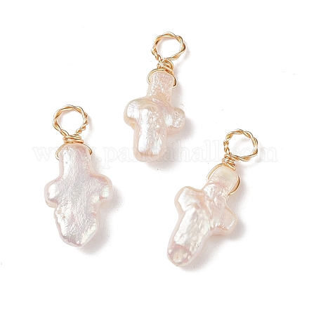Colgantes de perlas keshi naturales PALLOY-JF01933-1