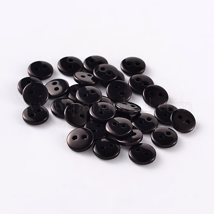 2-Hole Flat Round Resin Sewing Buttons for Costume Design BUTT-E119-20L-13-1
