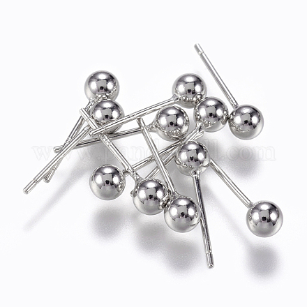 925 orecchino con perno a sfera in argento sterling STER-F040-02P-4mm-1