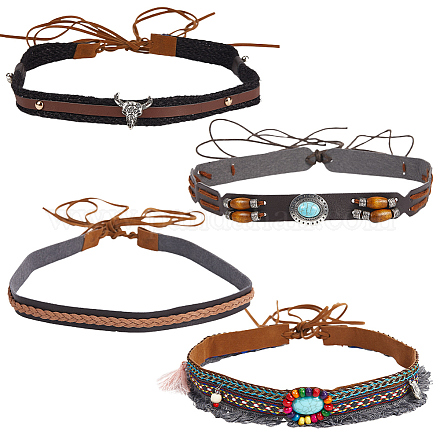 Gorgecraft 4Pcs 4 Styles PU Imitation Leather Belt Ornament Accessories DIY-GF0008-43-1