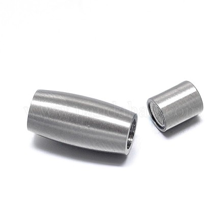 Column 304 Stainless Steel Magnetic Clasps with Glue-in Ends STAS-D059-15D-1