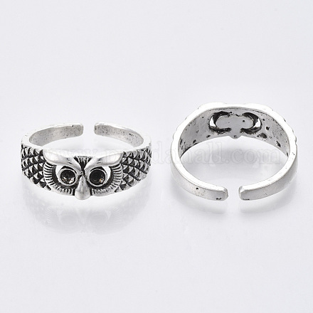 Tibetan Style Alloy Finger Cuff Rings TIBE-R318-10-RS-1