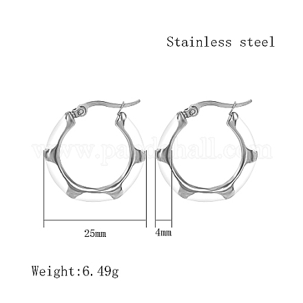 304 Stainless Steel Enamel Hoop Earrings AU7915-5-1
