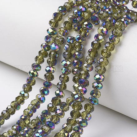 Electroplate Transparent Glass Beads Strands EGLA-A034-T1mm-Q16-1