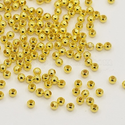 スペーサービーズラウンド真鍮  シームレス  ゴールドカラー  2.4mm  穴：0.8mm  約517個/10g X-J0K2D012-1