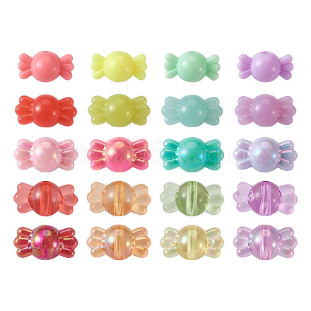 Pandahall Opaque Solid Color & Imitation Jelly & Transparent Styles Acrylic Beads MACR-TA0001-15-1