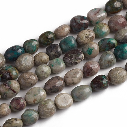 Natural Chrysocolla Beads Strands X-G-D0002-D70-1