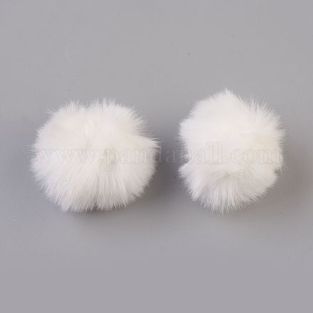 Colgantes cubiertos de bola de pompón de piel de conejo de imitación hecha a mano WOVE-F021-A19-1