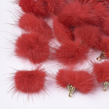 Décorations pendantes de pompon en fausse fourrure de vison X-FIND-S300-37O-1