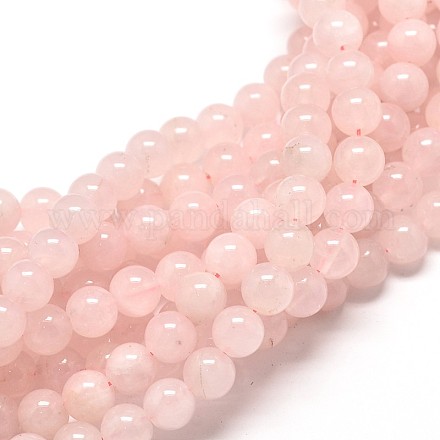 Naturali Quarzo Rosa rotondo fili di perle X-G-P072-05-6mm-1