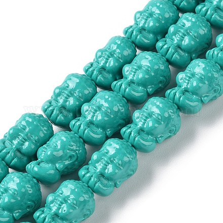 Perles de corail synthétiques sculptés CORA-R021-06-1