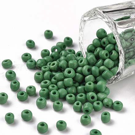 ガラスシードビーズ  不透明な色の種  ラウンド  淡緑色  サイズ：直径約4mm  穴：1.5mm  約1000個/100g X1-SEED-A010-4mm-47-1