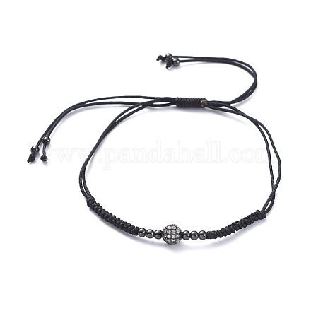 Verstellbare Nylonschnur geflochtenen Perlen Armbänder BJEW-JB05014-04-1