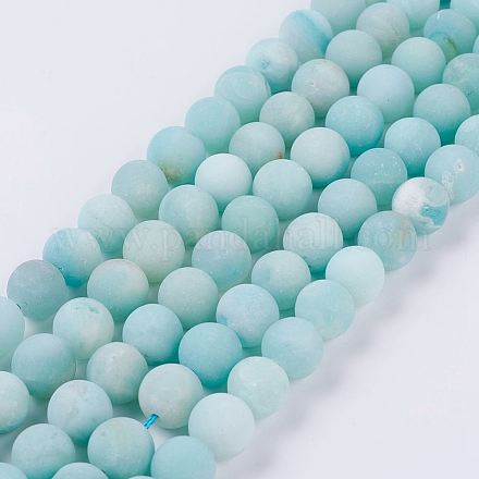 Chapelets de perles en amazonite naturelle G-J376-19F-10mm-1